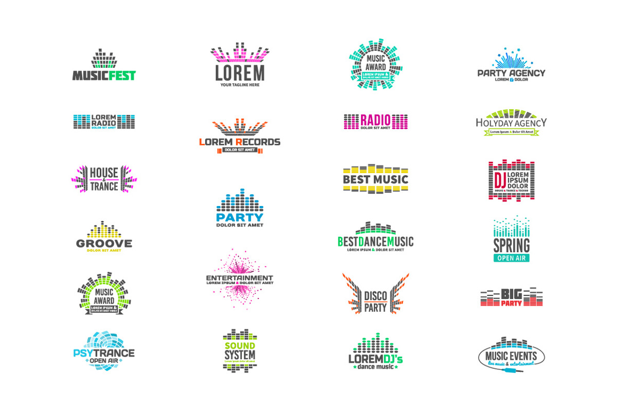 Music Equalizer Logo Template Set, a Branding & Logo Template by TheBigLake (Photo 4 of 4)