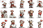 Valentine Whimsical Teddy Bear, an Illustration by Designking (Thumbnail 3 of 5)