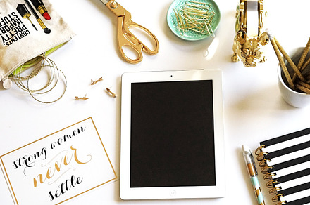 Never settle containing stock photography, styled photography, and product