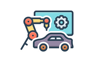 Manufactured factory color icon, a Duotone Icon by Creative priyanka