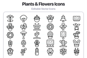 100 Plants & Flowers Line Icons, an Outline Icon by Juicy Icons (Thumbnail 5 of 6)