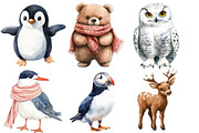 Winter Animals and Birds clipart, an Illustration by Designworld (Thumbnail 2 of 6)