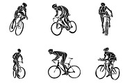 Cycling cyclists silhouettes set, a Person Illustration by Kluva's Wavy Silhouettes (Thumbnail 2 of 4)