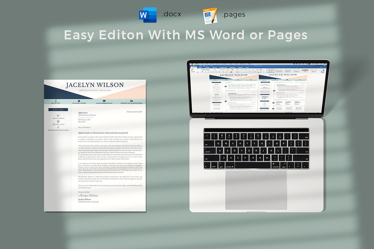 Creative Resume Example, CV Cover L., a Resume Template by HIRED Design Studio (Photo 8 of 19)