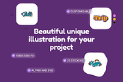 Groovy Sticker Element, an Object Graphic by Illustrava (Thumbnail 3 of 9)