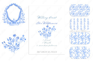 Wedding Crest DIY Blue Wildflowers