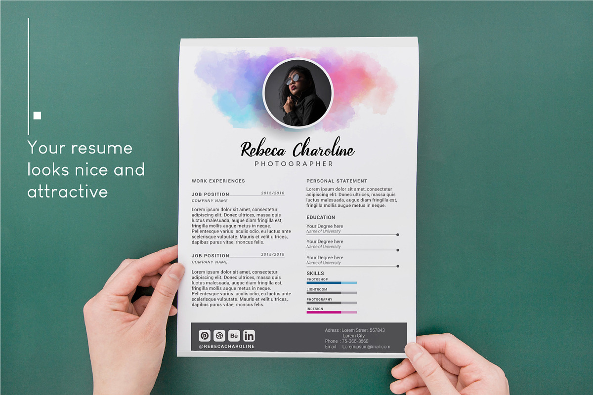 Resume Template - Rebeca, a Resume Template by OtpirusGraphic (Photo 3 of 5)