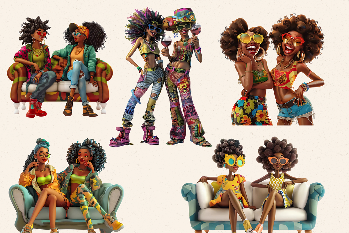BEST FRIENDS CLIPART PACK, a Person Illustration by Daring Digies (Photo 2 of 7)