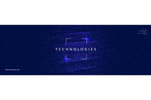 Blue Tech Dots Abstract Background, a Technology Illustration by Holo Art