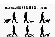 Man Walking a Basset Hound SVG Set, a Person Illustration by Gfx Expert Team (Thumbnail 2 of 3)