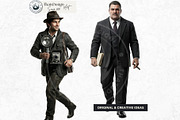 Noir Movie Characters Cliparts, a Decorative Illustration by ThatsDesignArt (Thumbnail 5 of 11)