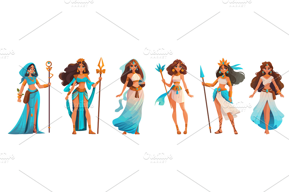 Goddesses cartoon set. Goddess, an Object Illustration by Stock-Smart-Start