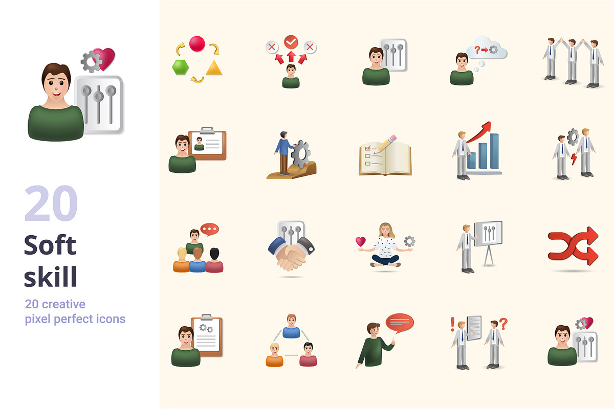 Soft Skill 3D Icons Set Bundle, an Object Graphic by Aimagenarium@gmail.com (Photo 1 of 21)
