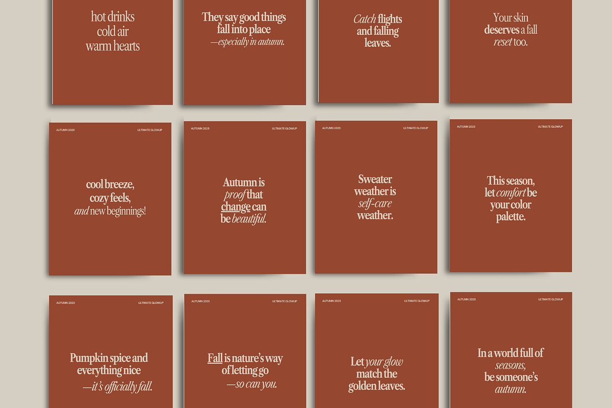 100 Autumn Quotes for Instagram Templates in Canva for Beauty Industry