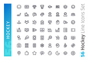 Hockey Line Icons Set, an Outline Icon by Voysla's Shop (Thumbnail 2 of 4)