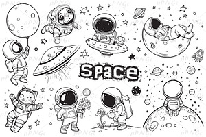 Space Svg, Dxf File Space Clipart, a Person Illustration by PassionPNGcreation