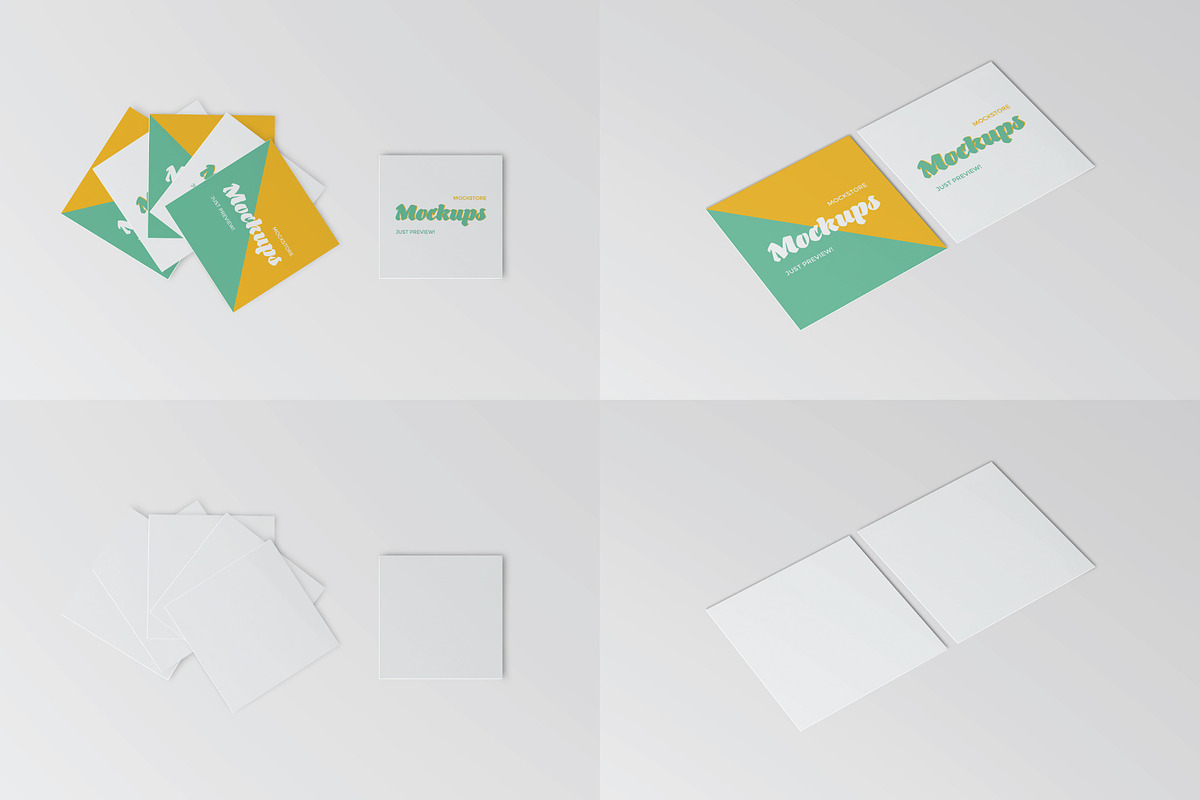 Square Business Card Mockups, a Print Template by Mockstore (Photo 8 of 10)
