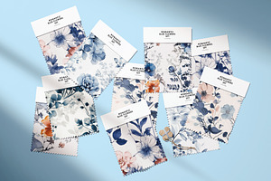 Romantic Blue Flowers Patterns