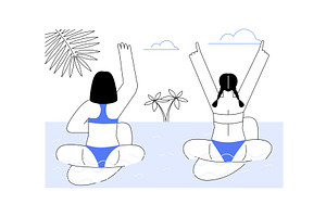 Warm water surfing isolated cartoon, a Person Illustration by Visual Generation
