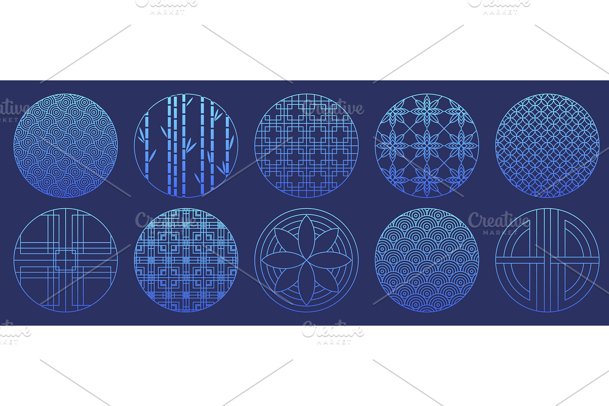 Circle frame in Japanese tradition, an Object Illustration by art PVP - market