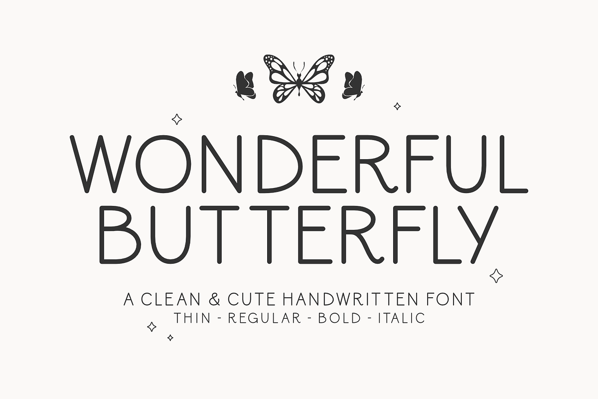 Wonderful Butterfly - Cute Kids Font, a Handwritten Font by Keithzo (Photo 1 of 9)