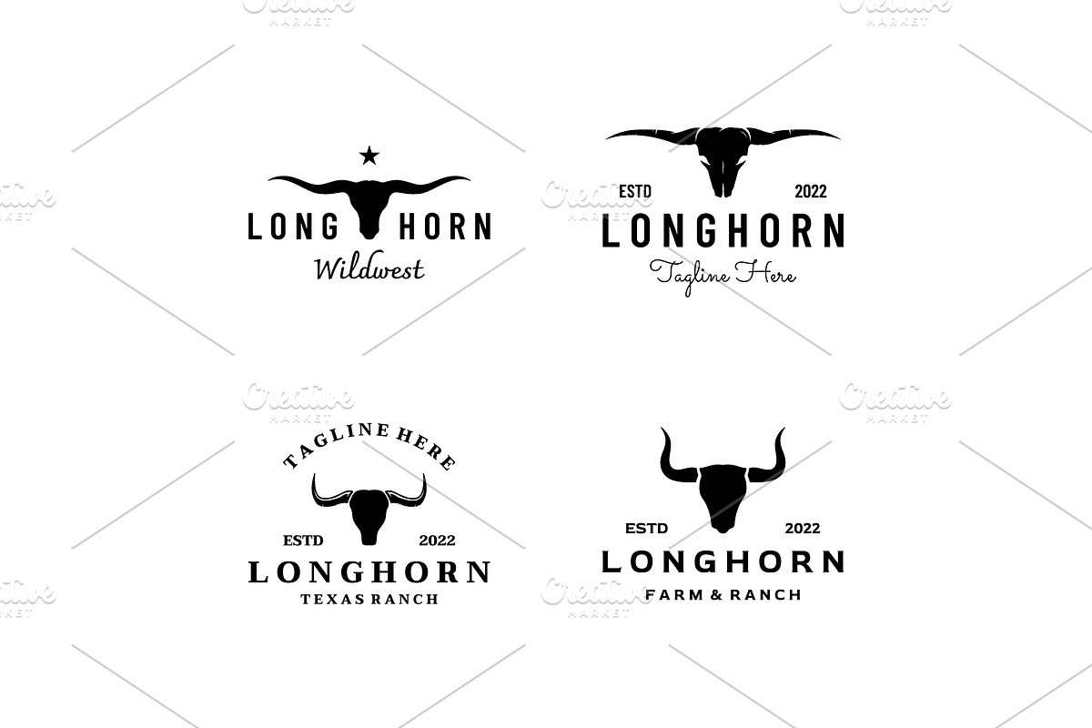 Retro vintage bull head horn logo de, a Branding & Logo Template by LOGOCREATIVE