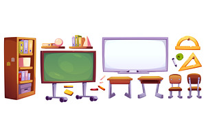 School classroom furniture and, an Object Illustration by art PVP - market