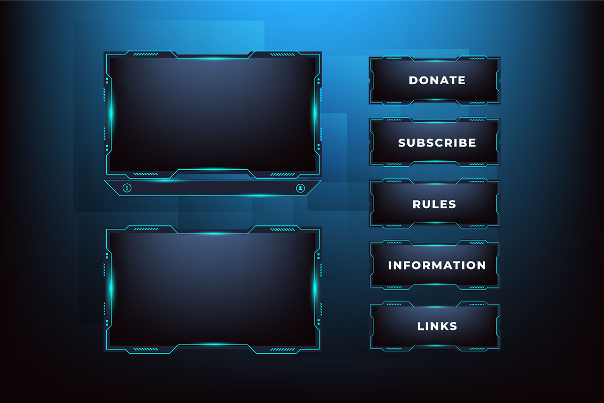 Streaming overlay border frame design | Creative Market