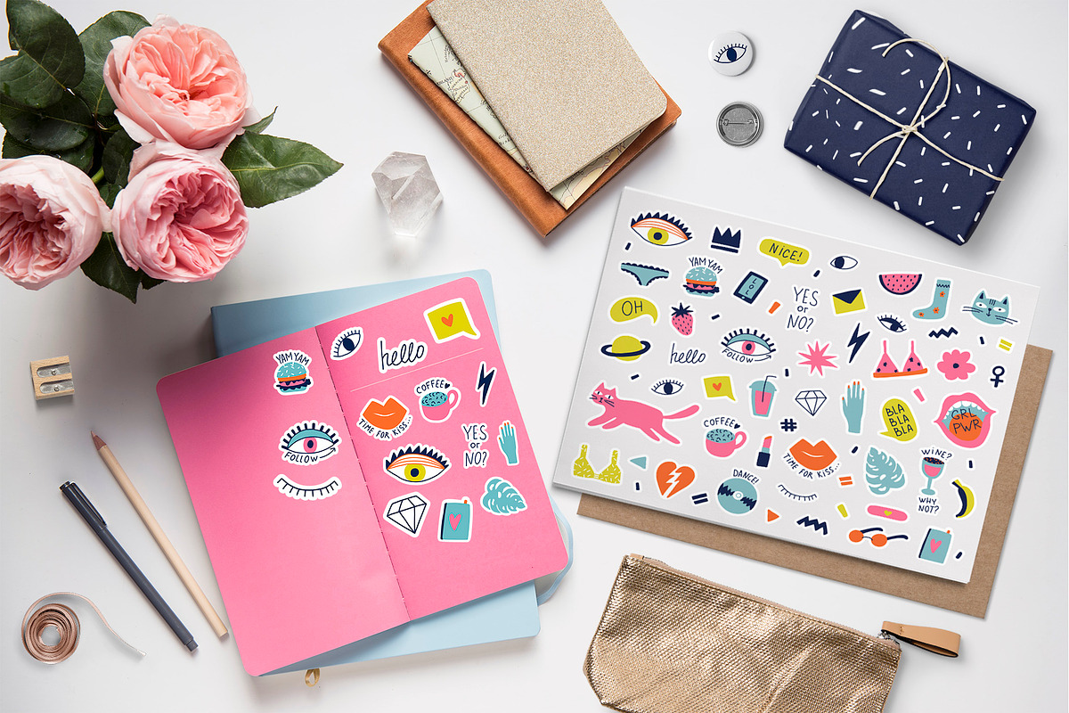Girl Power stickers & patterns, an Object Graphic by Bosotochka♥Art (Photo 2 of 8)