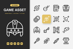 Game Asset Icons, an Icon by Spacepixel Creative