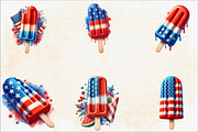 Watercolor Patriotic Popsicle Clipar, an Illustration by SVGArt (Thumbnail 8 of 8)