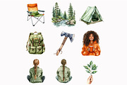 Watercolor Forest Adventure Clipart, an Illustration by Design Market (Thumbnail 4 of 4)