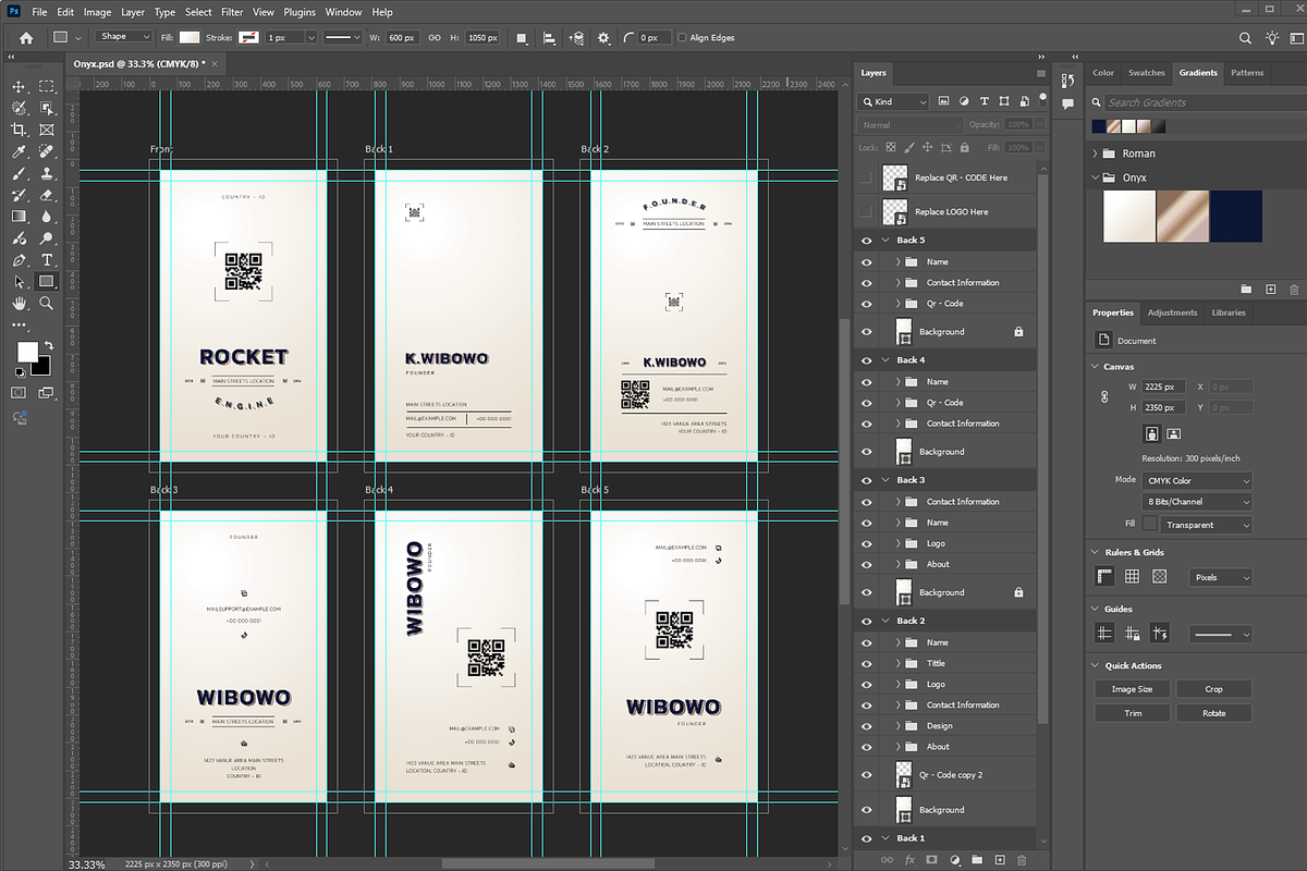 Onyx Business Card Bundle 5 Designs, a Business Card Template by Ctrl space studio (Photo 6 of 9)