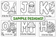 Spring ABC Coloring Book, a Seasonal Illustration by Craftsbeefy (Thumbnail 2 of 4)