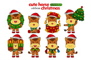 cute horse celebrate christmas, an Animal Illustration by MEDZ (Thumbnail 2 of 2)