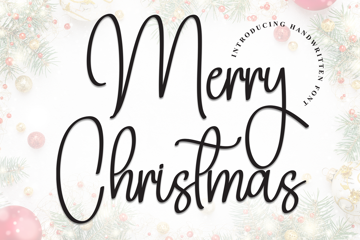 Merry Christmas | Script Font, a Handwritten Font by Scratchones (Photo 1 of 8)