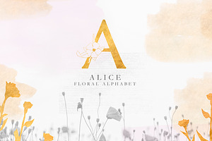 Floral alphabet - ALICE