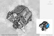 Tech Sketch Art Photoshop Action, an Action Add-On by SlideSalad (Thumbnail 7 of 49)