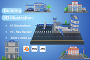 3D Building Pack, an Architecture 3D Model by novia99design (Thumbnail 1 of 9)