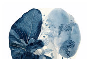 Deca Co - Blue Ink Botanical Shapes, a Texture Illustration by milatovar (Thumbnail 11 of 25)