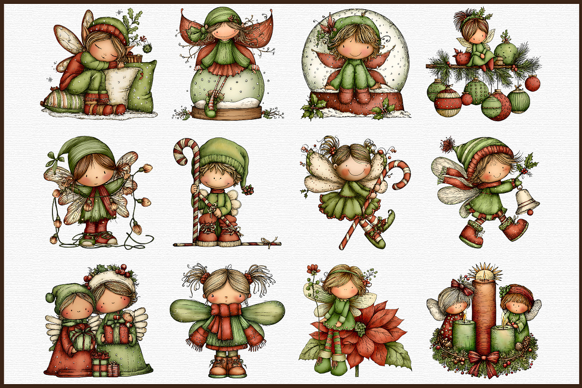 Whimsical Christmas Fairy Clipart, an Illustration by Sublimation Artist (Photo 3 of 6)