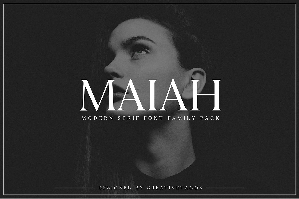 Maiah Serif Font Family Pack, a Serif Font by Creativetacos (Photo 1 of 8)