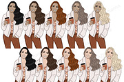 Autumn Girls Clipart, a Person Illustration by GlamArtZhanna (Thumbnail 2 of 5)