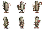 Whimsical Christmas Pickles Clipart, an Illustration by CraftArtStudio (Thumbnail 2 of 6)