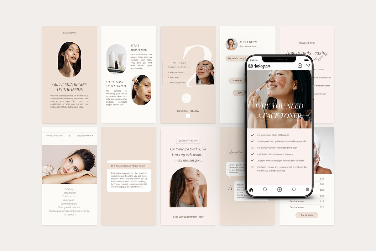 Esthetician Instagram templates, a Social Media Template by LiliesandBerries (Photo 12 of 23)