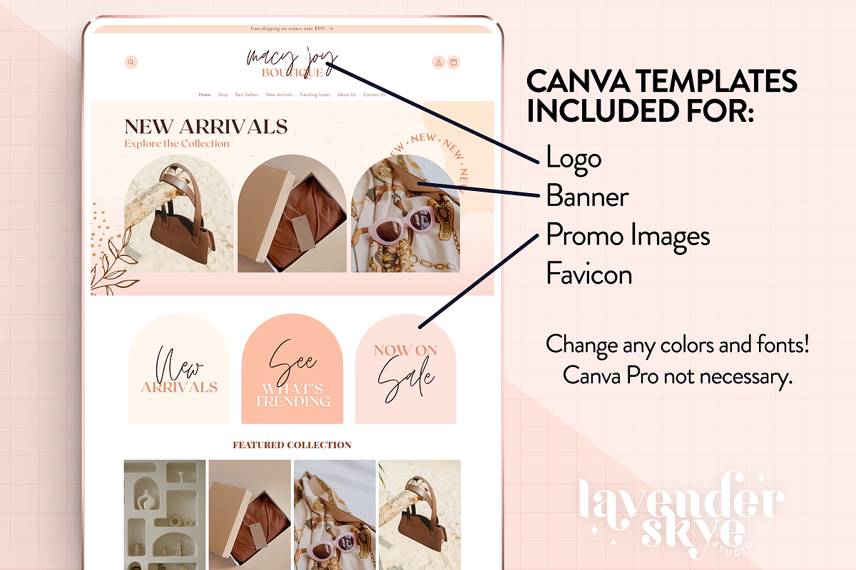 Boho Shopify Theme, a Shopify Template by Lavender Skye Studio (Photo 2 of 3)