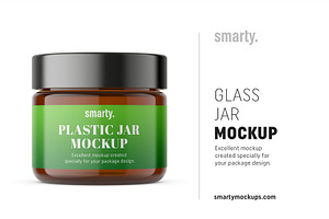 Amber Glass Jar Mockup