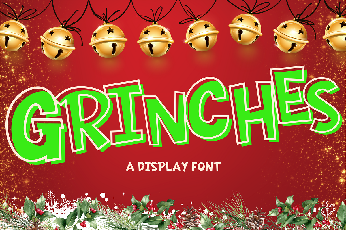 Grinches is a display font, a Handwritten Font by Brown Cupple (Photo 1 of 6)