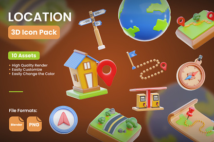 Location 3D Icons
