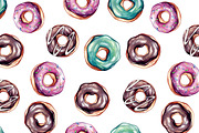 Donuts. Watercolor illustrations., a Food Illustration by Olga Olmix (Thumbnail 5 of 7)